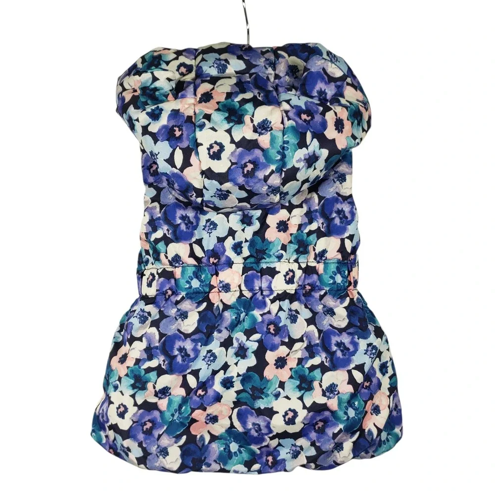 Gymboree Floral Puffer Vest Hooded Size 3T‎ Girl Spring Flowers Cute
